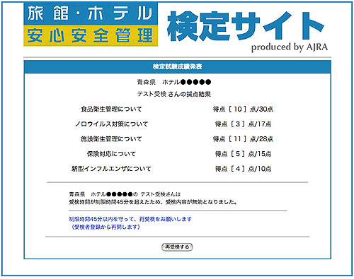 受検の仕方／採点結果（時間超過）